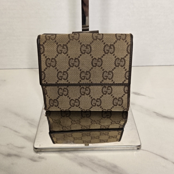 Gucci GG Monogram Brown Canvas Compact Wallet - Picture 3 of 14